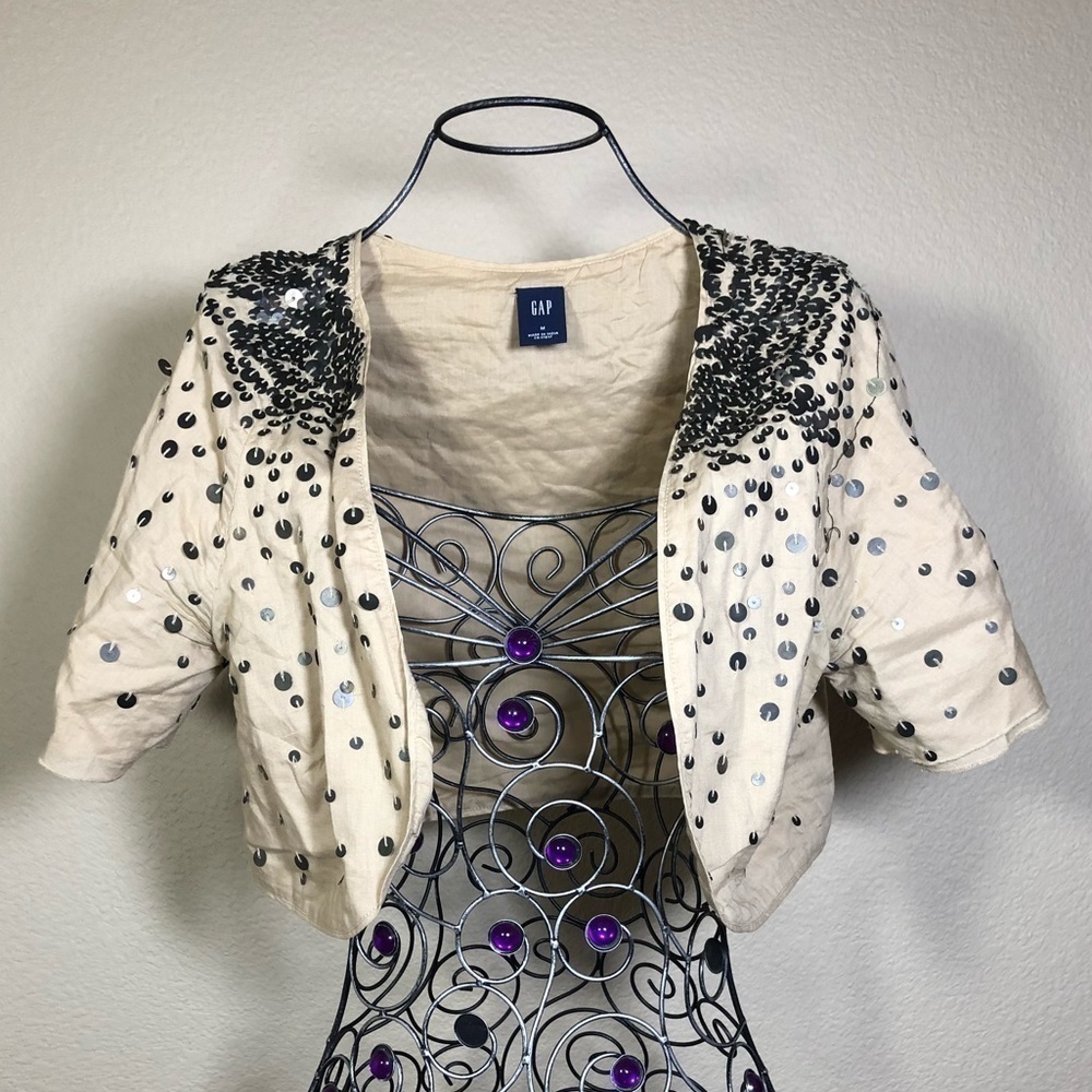 Gap cropped mini jacket with bronze details
